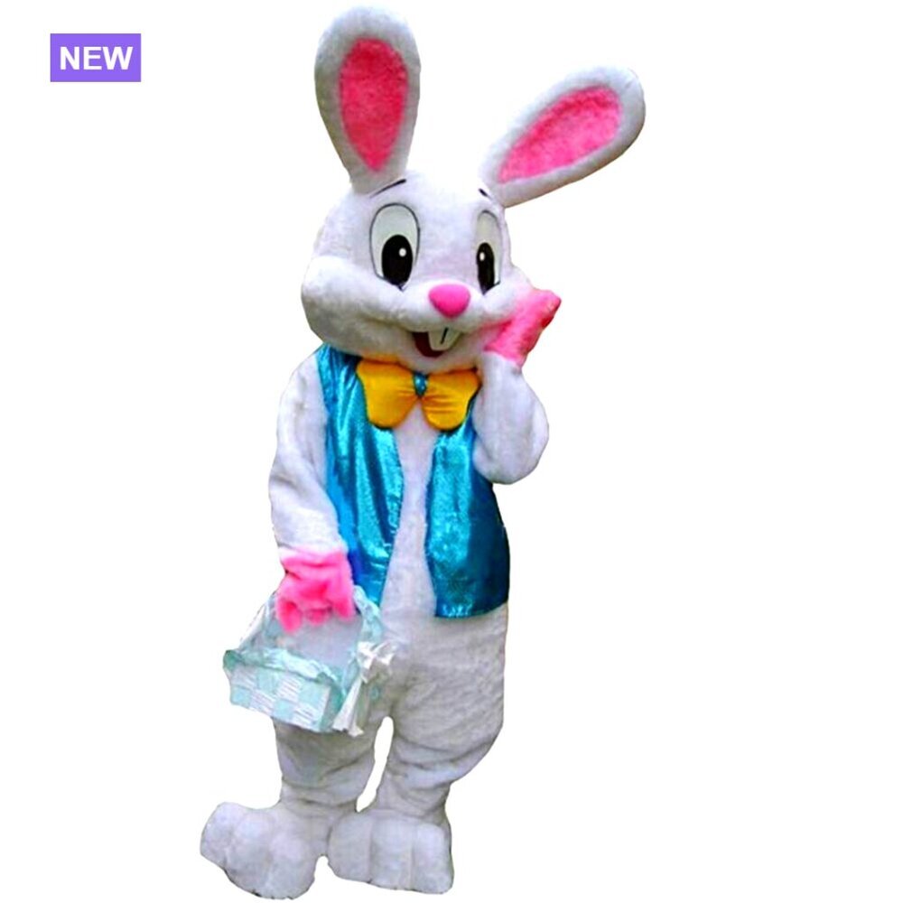 Plush Bunny Costume for Adults, Halloween Easter Party Animal Mascot